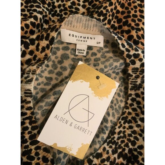 Equipment Brown & Black Animal Pattern Print Pullover Sweater, Size Small, NWT! - Picture 9 of 9